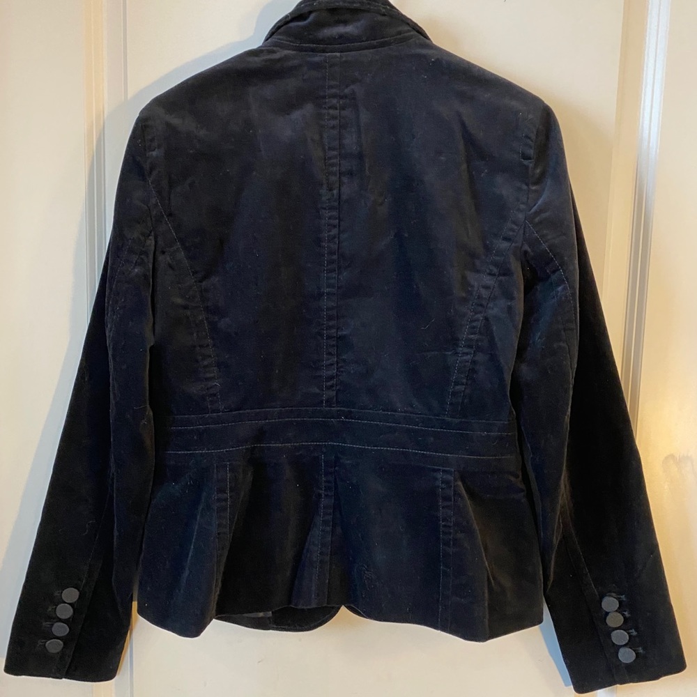 Talbots Black Velvet One Button Structured Blazer… - image 2
